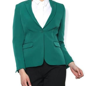 Green Solid Blazer